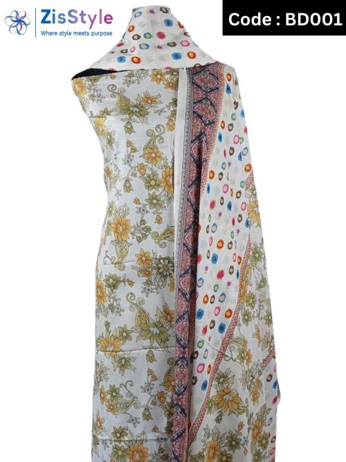 Fine Cotton unstitched three pieces