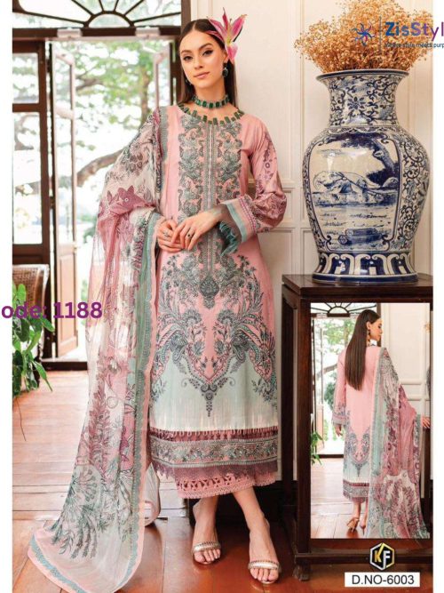 JADE–Bliss Lawn Premium Quality Digital Printed Organza Embroidered Neckline 