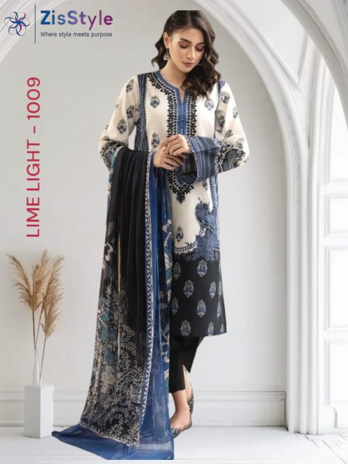 Lime Light- Premium Quality Digital Printed Embroidered Lawn